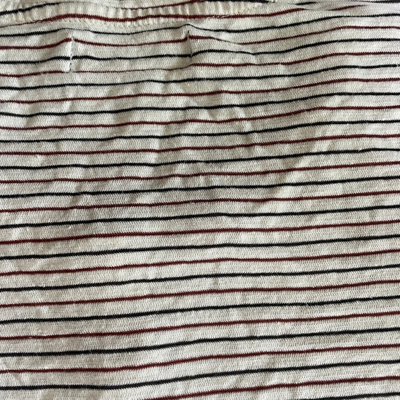 United By Blue Cream Navy and Dark Red Henley T-shirt in Hemp/Linen - Picture 9 of 9